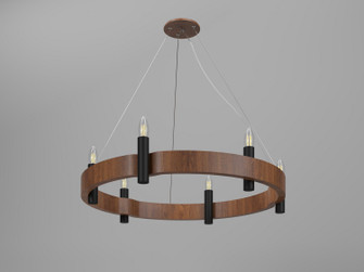Flow Six Light Pendant in Imbuia (486|151706)