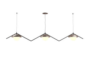 Oyster Three Light Pendant in American Walnut (486|151618)