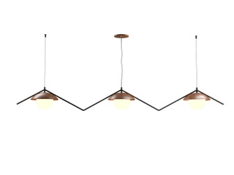 Oyster Three Light Pendant in Imbuia (486|151606)