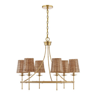 Ashbury Six Light Chandelier in Warm Brass (51|139616322)