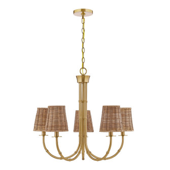 Ashbury Five Light Chandelier in Warm Brass (51|139605322)