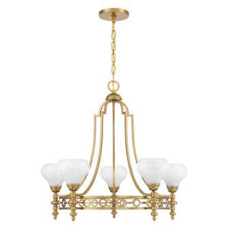 Allston Five Light Chandelier in Warm Brass (51|116065322)