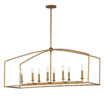 Martel Eight Light Linear Pendant in Etruscan Gold (16|21848EG)