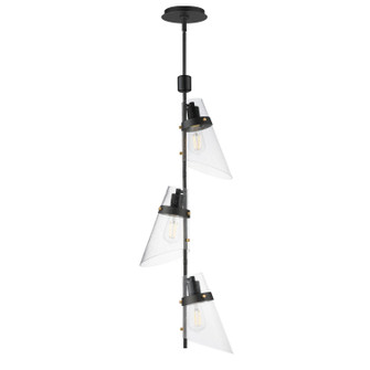 Finch Three Light Pendant in Dark Bronze/Antique Brass (16|21723CDDBZAB)