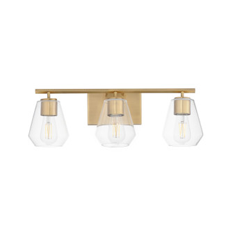 Geode Three Light Bath Vanity in Natural Aged Brass (16|21333CLNAB)