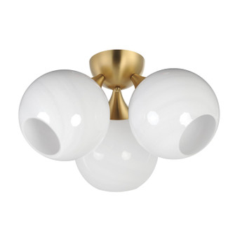 Neve Three Light Semi Flush Mount in Natural Aged Brass (16|21225MRNAB)