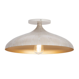 Fleur One Light Flush Mount in White/Gold (16|10910WTGLD)