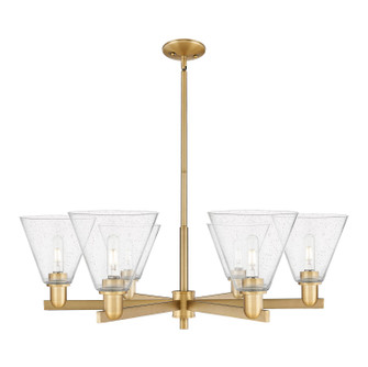 Arcadia Six Light Chandelier in Brushed Brass (405|7166CRBBGBC84)