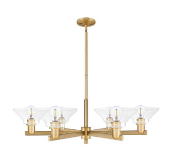 Arcadia Six Light Chandelier in Brushed Brass (405|7166CRBBG132)