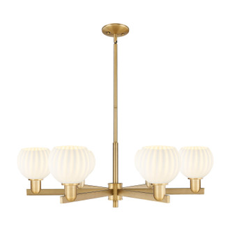 Arcadia Six Light Chandelier in Brushed Brass (405|7166CRBBG12176WV)
