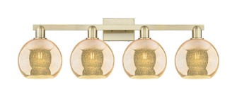 Arcadia Four Light Bath Vanity in Antique Brass (405|7164WABG1288)