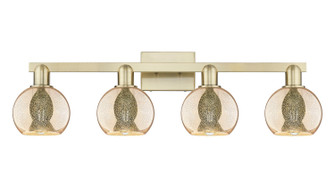 Arcadia Four Light Bath Vanity in Antique Brass (405|7164WABG1286)