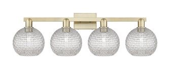 Arcadia Four Light Bath Vanity in Antique Brass (405|7164WABG122C8CL)
