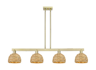 Arcadia Four Light Island Pendant in Antique Brass (405|7164IABRBD8NAT)
