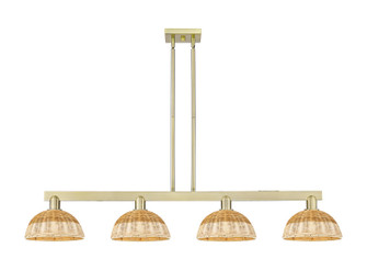 Arcadia Four Light Island Pendant in Antique Brass (405|7164IABNBD29NAT)
