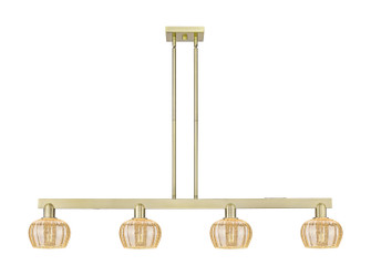 Arcadia Four Light Island Pendant in Antique Brass (405|7164IABG96)