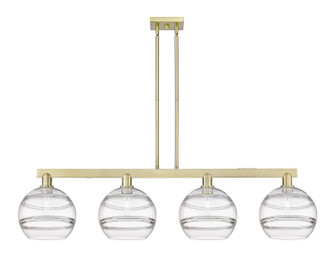 Arcadia Four Light Island Pendant in Antique Brass (405|7164IABG55610CL)
