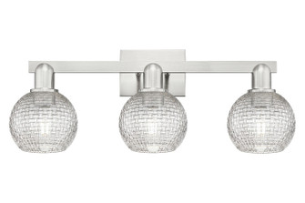 Arcadia Three Light Bath Vanity in Brushed Satin Nickel (405|7163WSNG122C6CL)