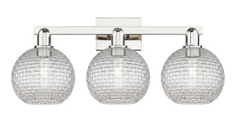 Arcadia Three Light Bath Vanity in Polished Nickel (405|7163WPNG122C8CL)