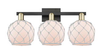 Arcadia Three Light Bath Vanity in Black Antique Brass (405|7163WBABG1218RW)