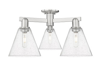 Arcadia Three Light Semi-Flush Mount in Brushed Satin Nickel (405|7163FSNGBC84)