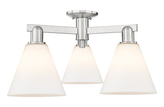 Arcadia Three Light Semi-Flush Mount in Brushed Satin Nickel (405|7163FSNGBC81)