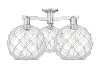 Arcadia Three Light Semi-Flush Mount in Brushed Satin Nickel (405|7163FSNG12210RW)