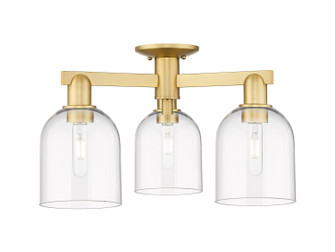 Arcadia Three Light Semi-Flush Mount in Satin Gold (405|7163FSGG5586CL)