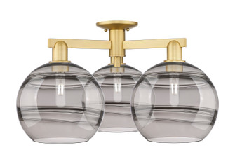 Arcadia Three Light Semi-Flush Mount in Satin Gold (405|7163FSGG55610SM)