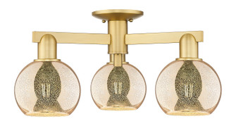 Arcadia Three Light Semi-Flush Mount in Satin Gold (405|7163FSGG1286)