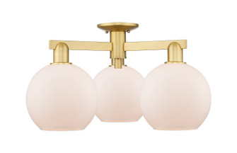 Arcadia Three Light Semi-Flush Mount in Satin Gold (405|7163FSGG1218)