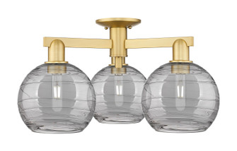 Arcadia Three Light Semi-Flush Mount in Satin Gold (405|7163FSGG12138SM)