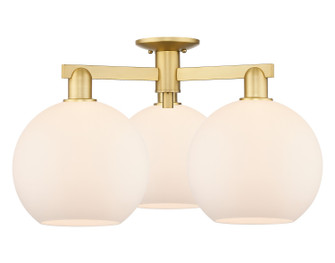 Arcadia Three Light Semi-Flush Mount in Satin Gold (405|7163FSGG12110)