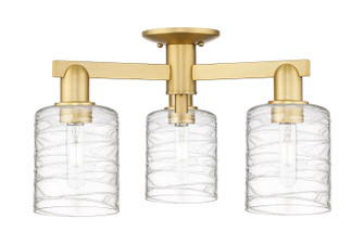 Arcadia Three Light Semi-Flush Mount in Satin Gold (405|7163FSGG1113)