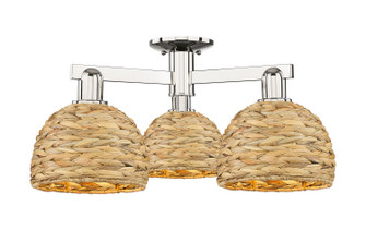 Arcadia Three Light Semi-Flush Mount in Polished Nickel (405|7163FPNRBD8NAT)
