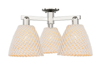 Arcadia Three Light Semi-Flush Mount in Polished Nickel (405|7163FPNNBD9NAT)