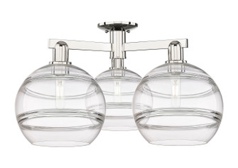 Arcadia Three Light Semi-Flush Mount in Polished Nickel (405|7163FPNG55610CL)