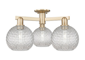 Arcadia Three Light Semi-Flush Mount in Champagne Bronze (405|7163FCBG122C8CL)