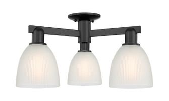 Arcadia Three Light Semi-Flush Mount in Matte Black (405|7163FBKG381)