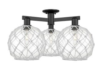 Arcadia Three Light Semi-Flush Mount in Matte Black (405|7163FBKG12210RW)