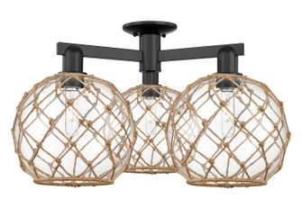 Arcadia Three Light Semi-Flush Mount in Matte Black (405|7163FBKG12210RB)