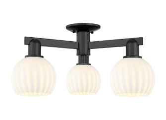 Arcadia Three Light Semi-Flush Mount in Matte Black (405|7163FBKG12176WV)