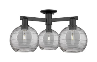 Arcadia Three Light Semi-Flush Mount in Matte Black (405|7163FBKG12138SM)