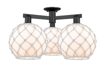 Arcadia Three Light Semi-Flush Mount in Matte Black (405|7163FBKG12110RW)