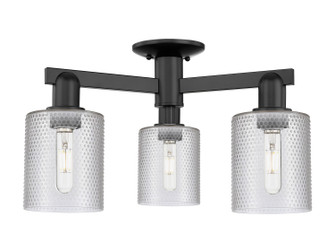 Arcadia Three Light Semi-Flush Mount in Matte Black (405|7163FBKG112)