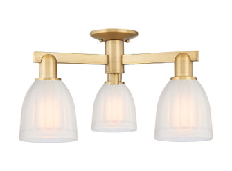 Arcadia Three Light Semi-Flush Mount in Brushed Brass (405|7163FBBG441)