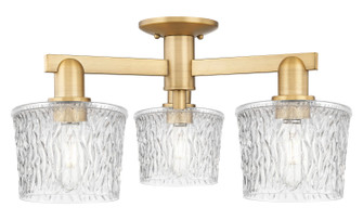 Arcadia Three Light Semi-Flush Mount in Brushed Brass (405|7163FBBG402)
