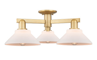 Arcadia Three Light Semi-Flush Mount in Brushed Brass (405|7163FBBG131)