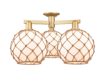 Arcadia Three Light Semi-Flush Mount in Brushed Brass (405|7163FBBG12110RB)