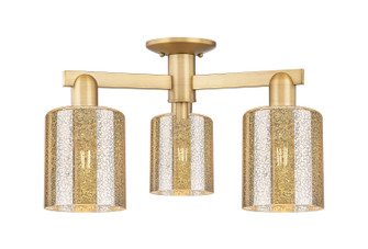 Arcadia Three Light Semi-Flush Mount in Brushed Brass (405|7163FBBG116)